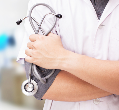 A person holding a stethoscope.